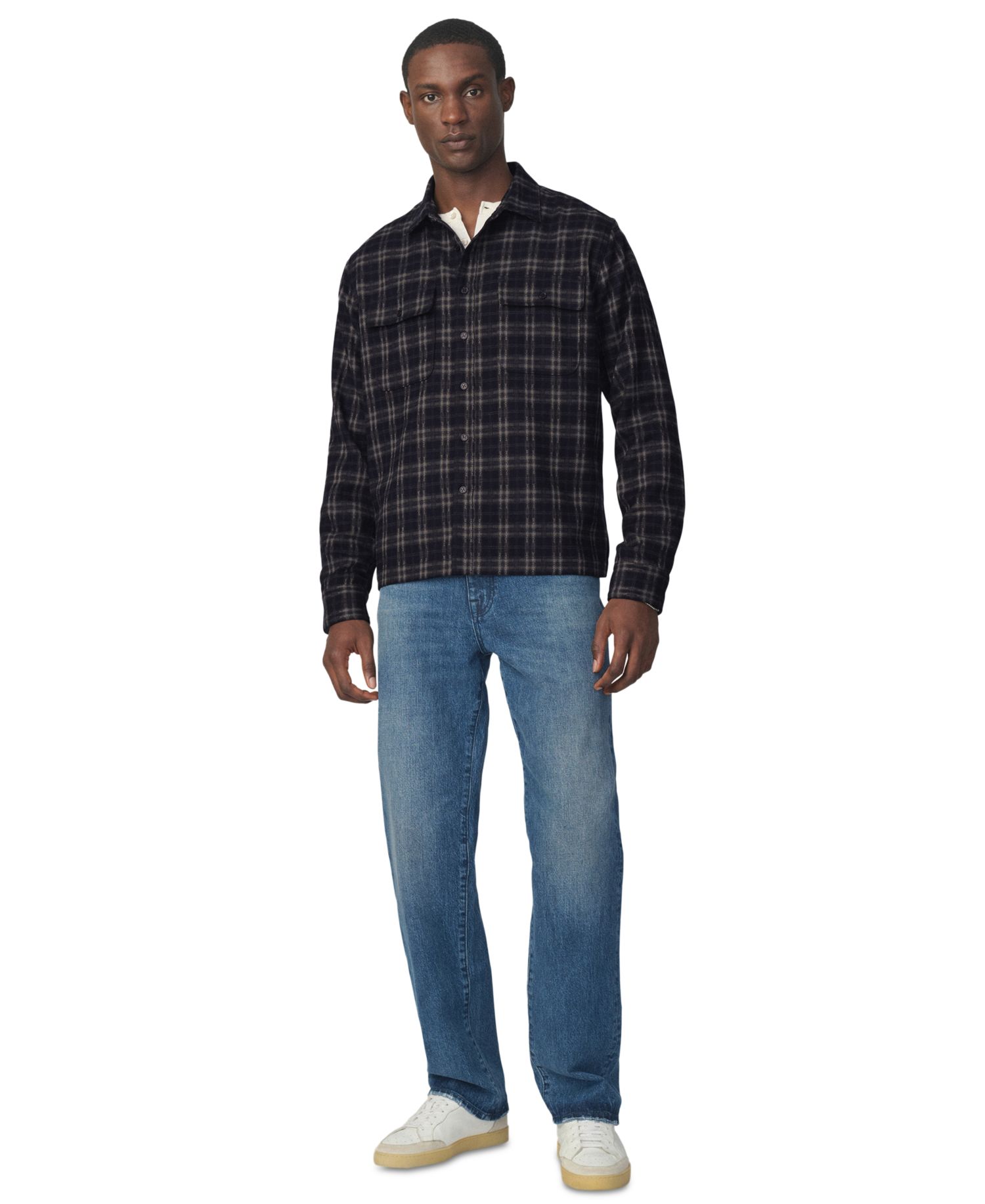 Men's Plaid Double Flap Pocket Shirt