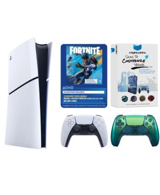 PlayStation 5 Digital Fortnite Flowering Chaos Bundle with Extra Controller and MightySkins Code - Chroma Teal