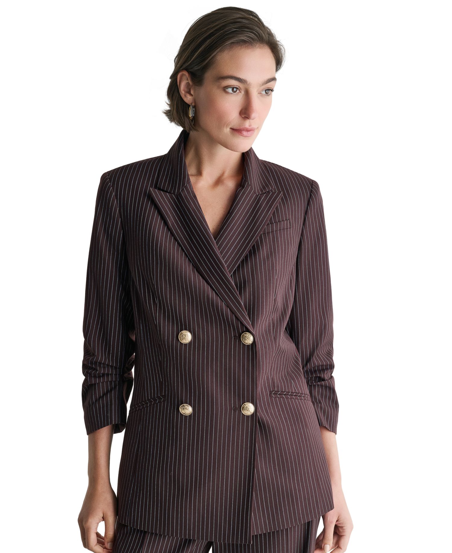 Women's Double-Breasted Pinstripe Blazer