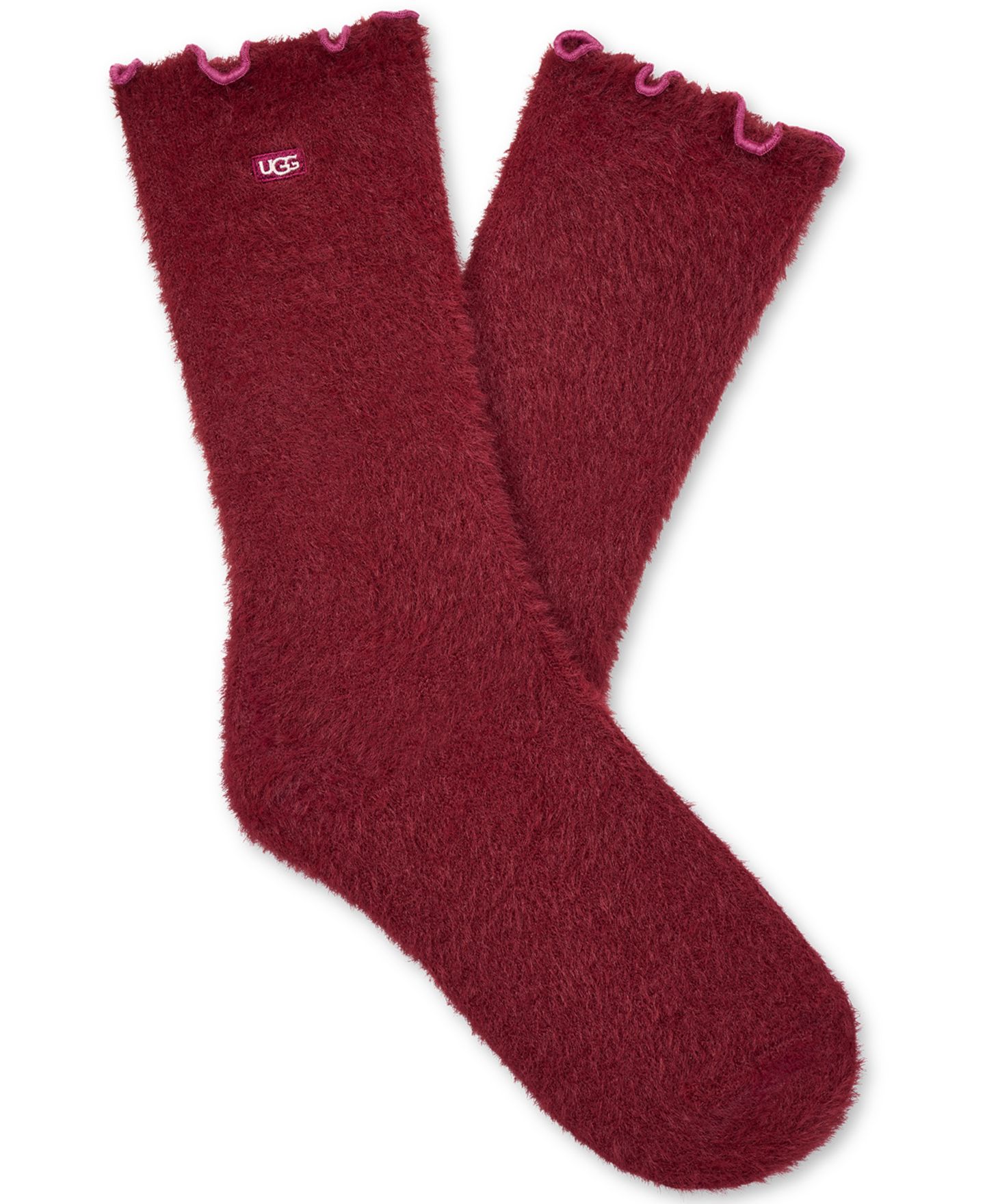 Носки Fuzzy, средней высоты, 3 шт. — UGG®, цвет: Клетчатый / Кофейный ягодный — фото 4