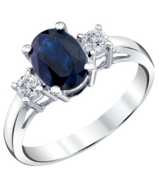 Sapphire (1-5/8 ct. t.w.) & Diamond (1/5 ct. t.w.) Ring in 14k White Gold