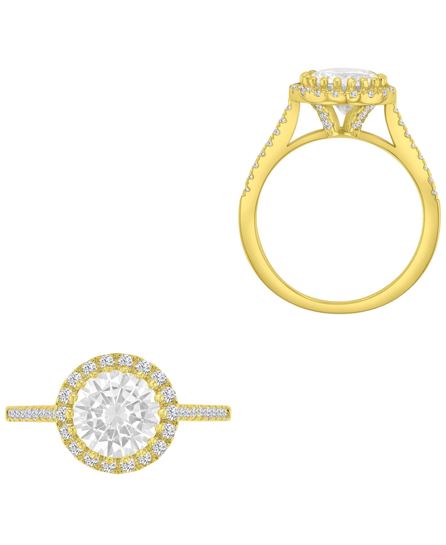 14k Gold-Plated Round Timeless Bridal Ring