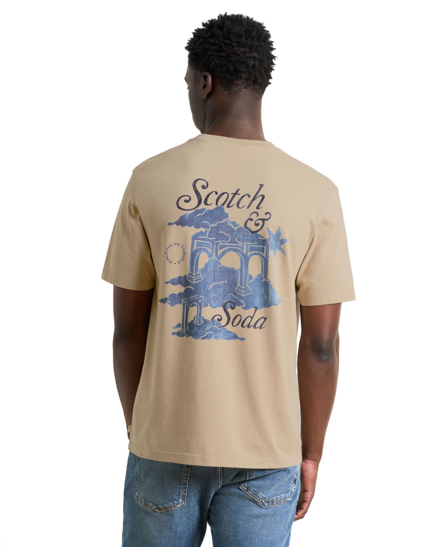 Men's Cloud Artwork Crewneck T-Shirt