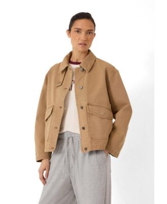 Women's Elara Washed Funnel-Neck Utility Jacket