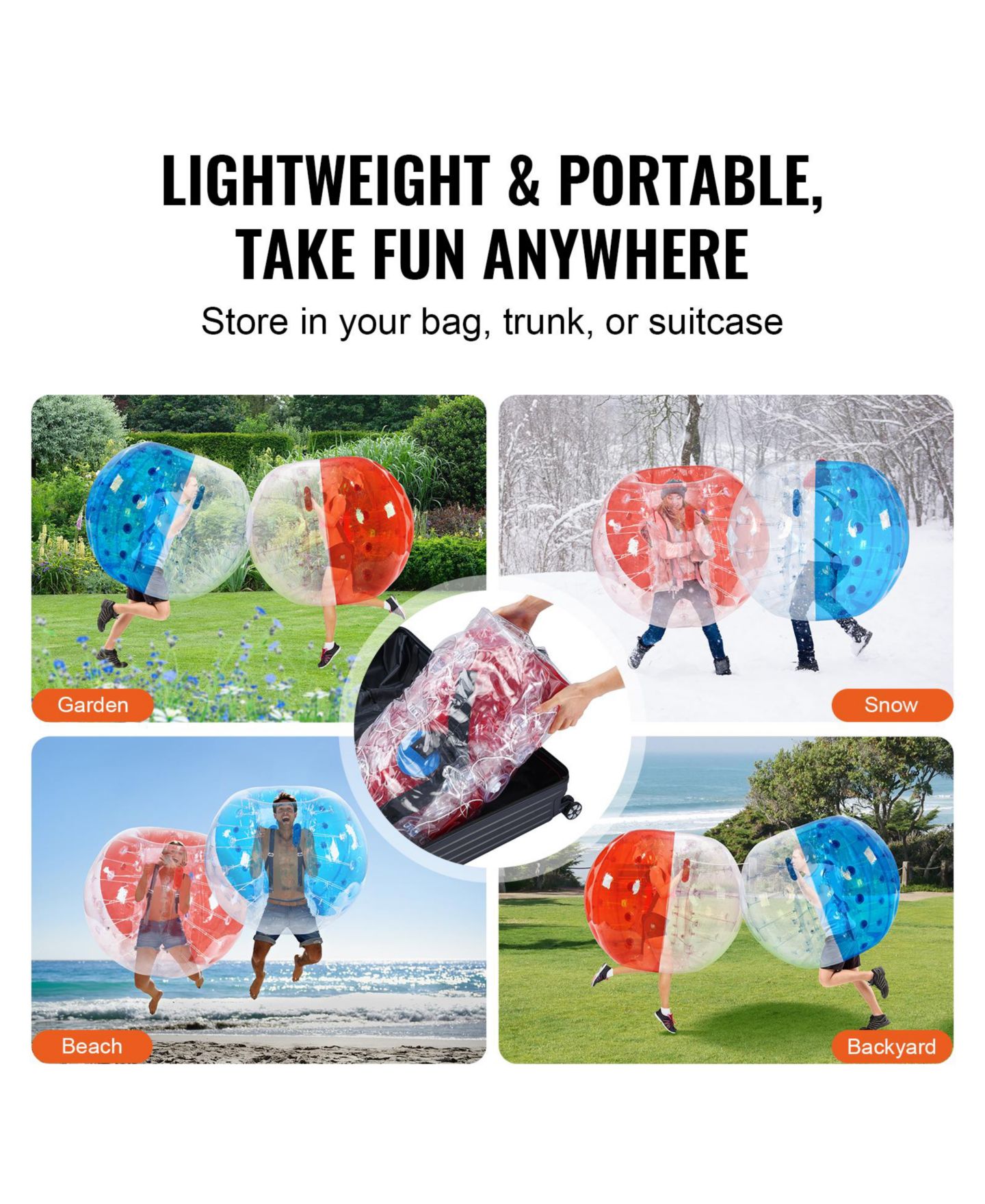 Детские игрушки VEVOR Sumo Zorb Balls 5FT 2-Pack Bumper Balls, от 7 лет — фото 6