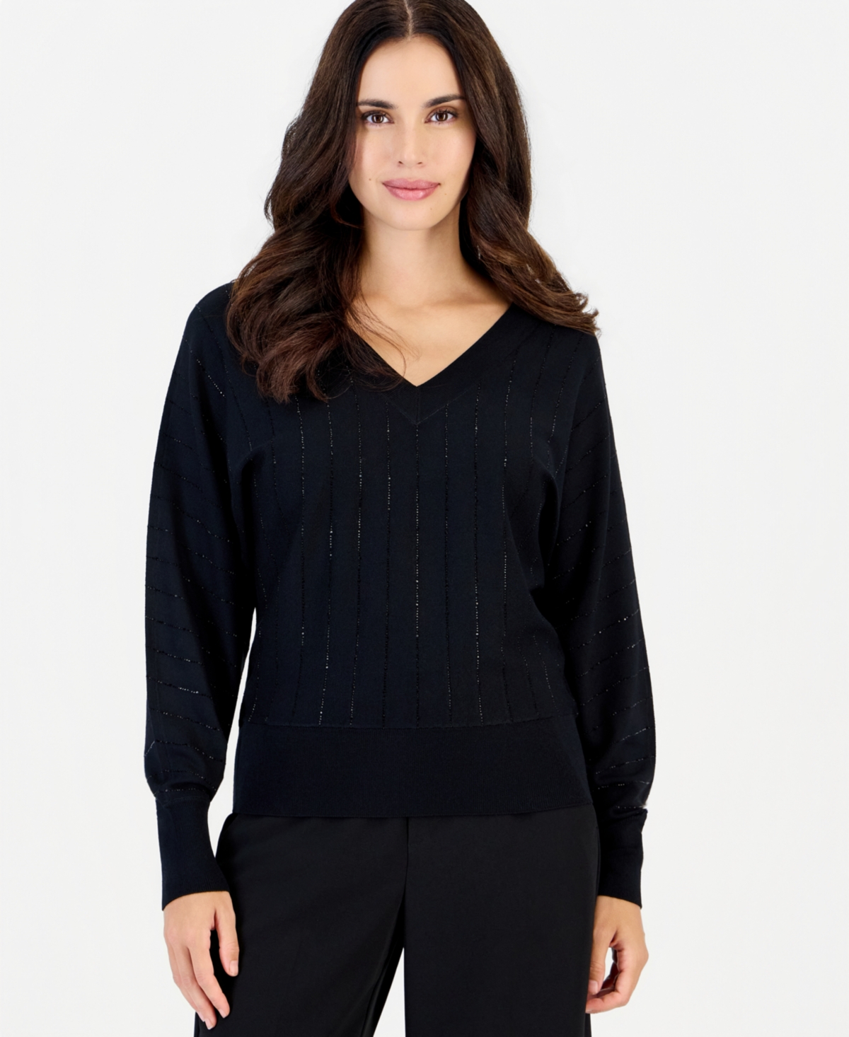 I.n.c. International Concepts Petite Dolman-Sleeve V-Neck Sweater, Macy's Exclusive