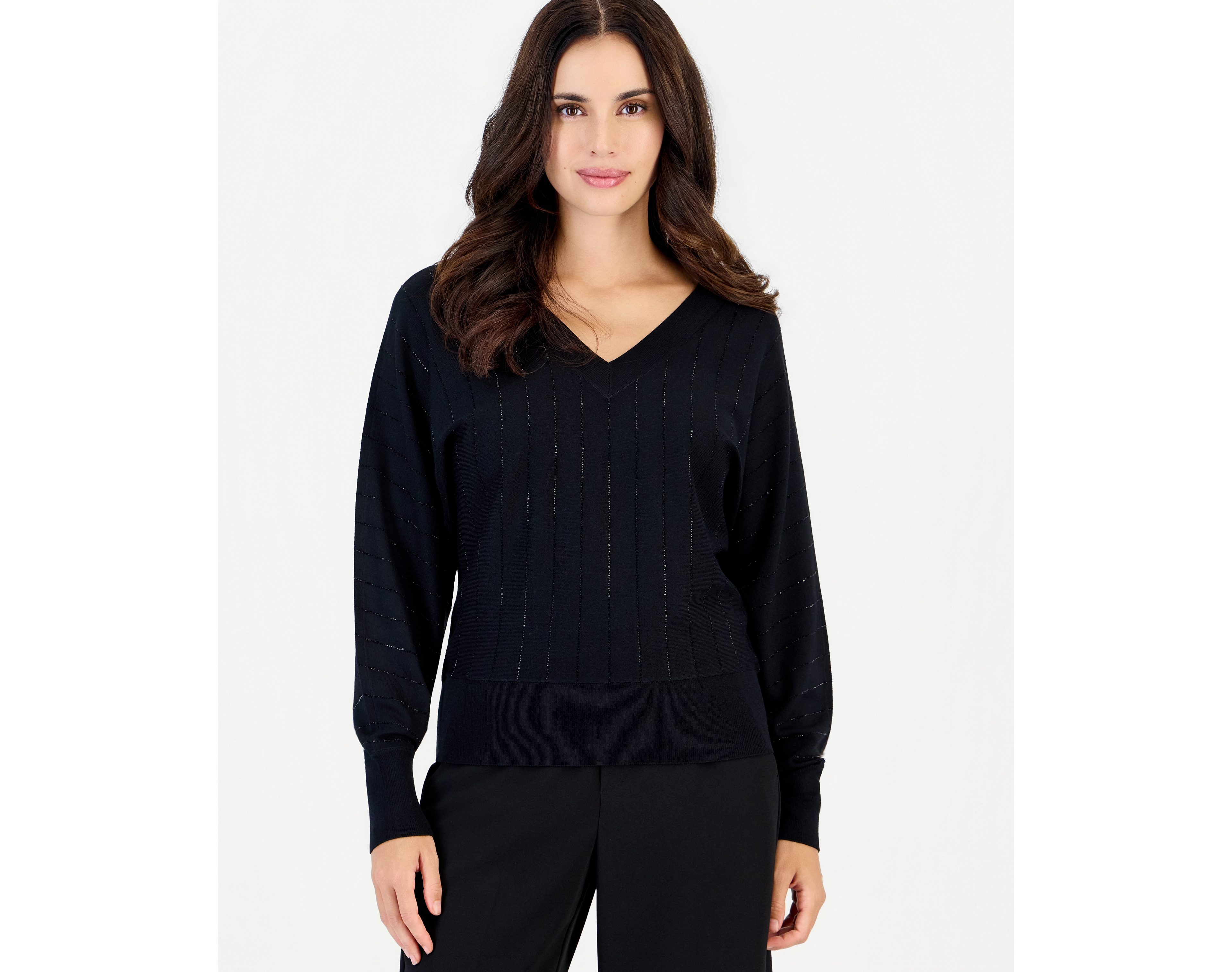 I.n.c. International Concepts Petite Dolman-Sleeve V-Neck Sweater, Macy's Exclusive