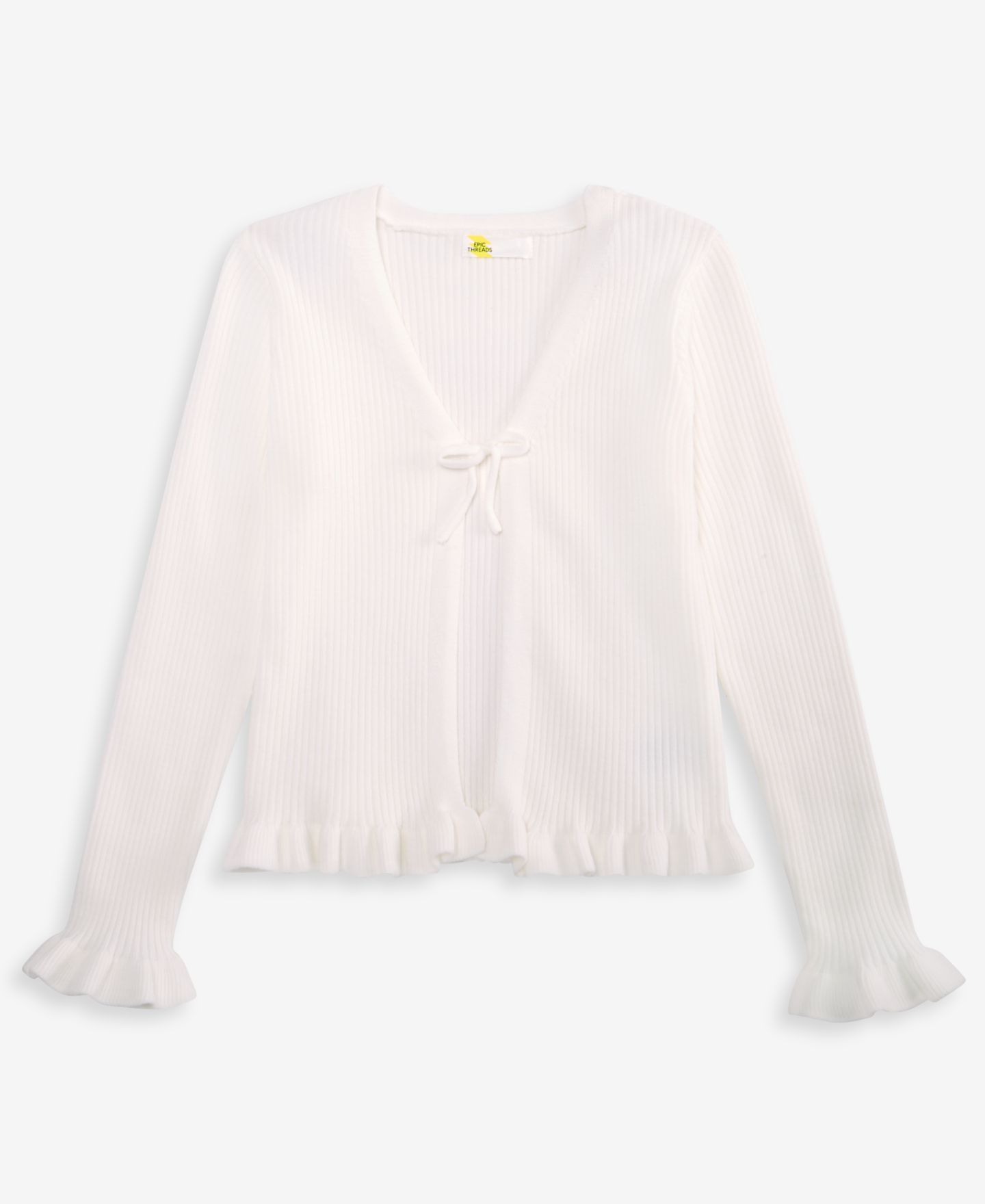 Кардиган Epic Threads Ultrasoft Tie-Front для девочек, цвет: Белый — фото 4