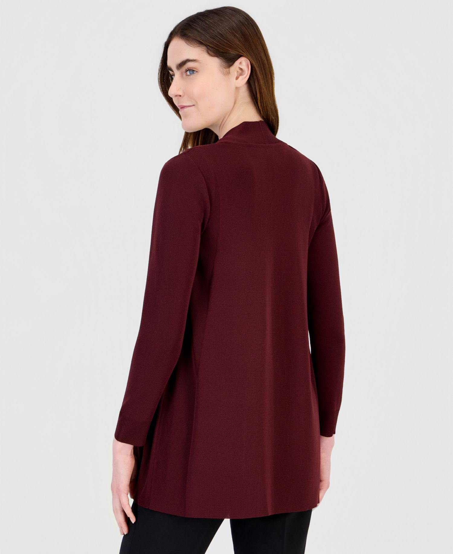 Women's Open-Front Buttoned-Pocket Cardigan