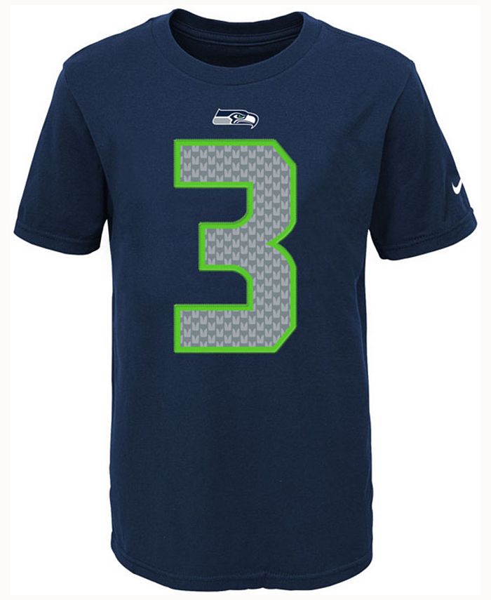 Men's Nike Russell Wilson White Seattle Seahawks Name & Number T-Shirt