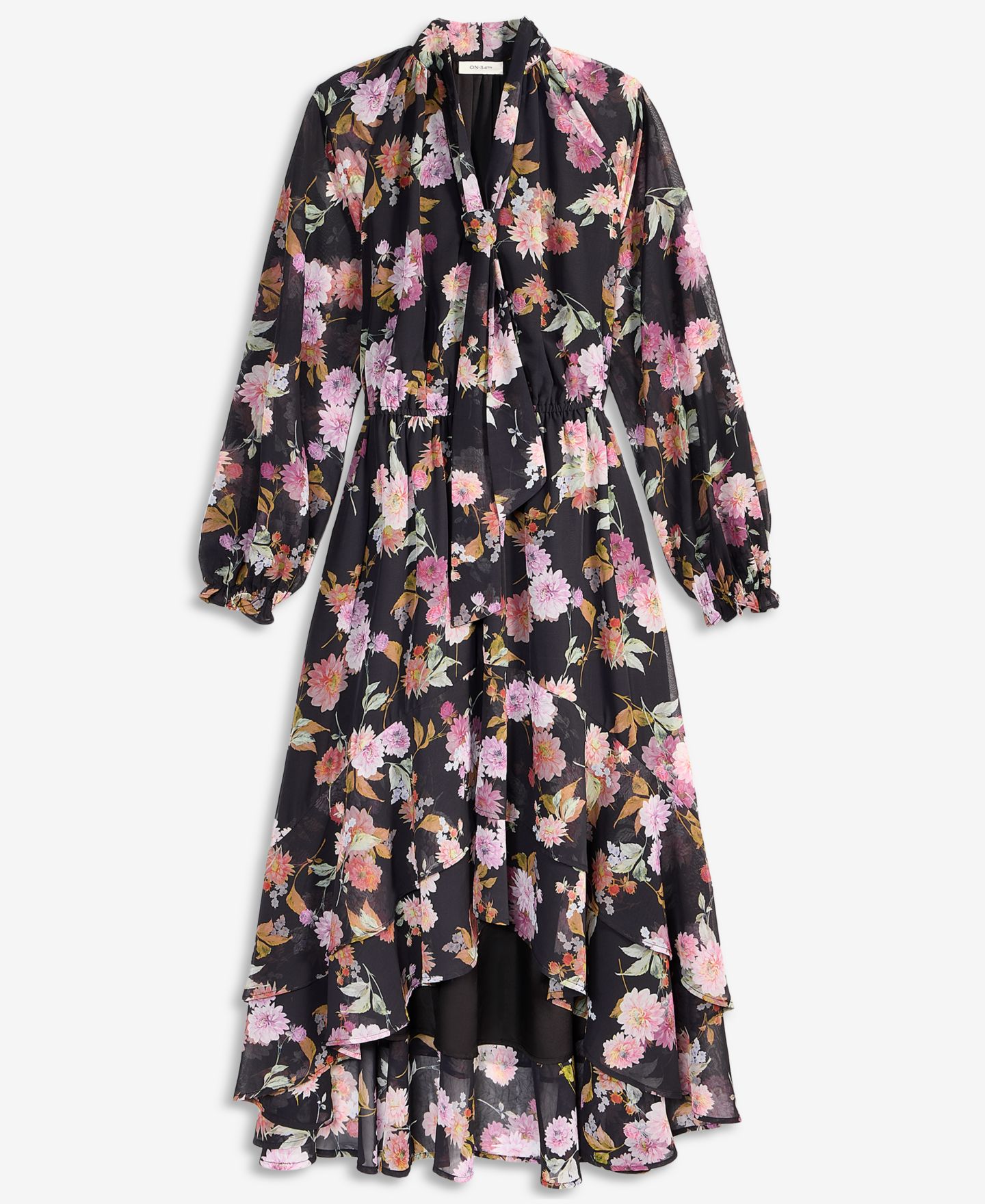 Женское платье On 34th Long-Sleeve Floral High-Low, цвет: С принтом — фото 6