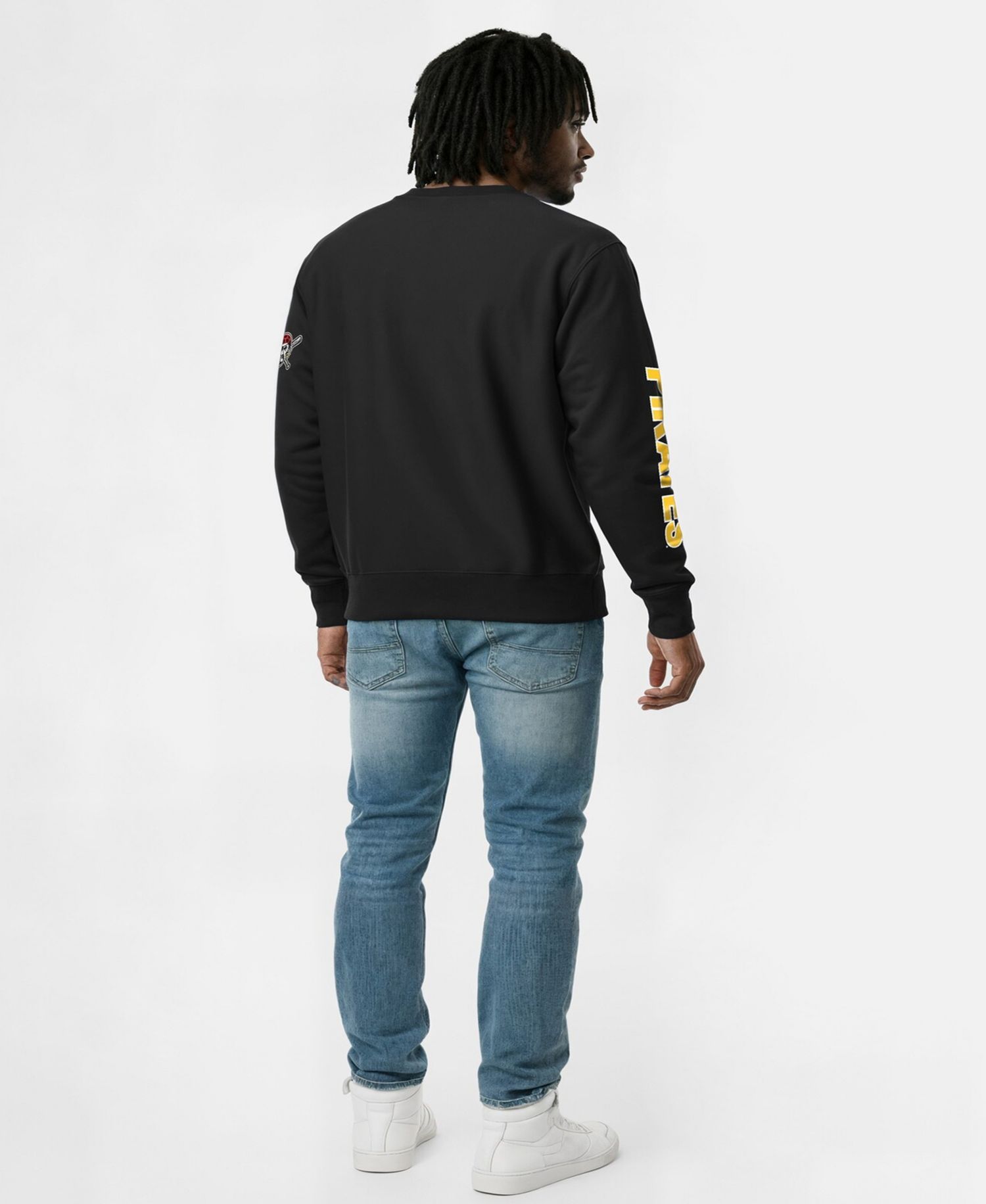 Men's Black Pittsburgh Pirates Reverse Weave Chenille Sweatshirt