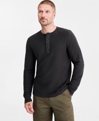 Men's Thermal-Knit Long-Sleeve Henley