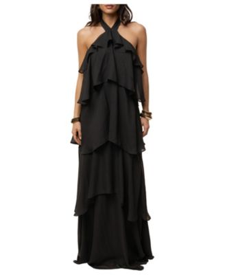 Women's Head In The Clouds Halter Tiered-Ruffle Wedding Guest Maxi Dress