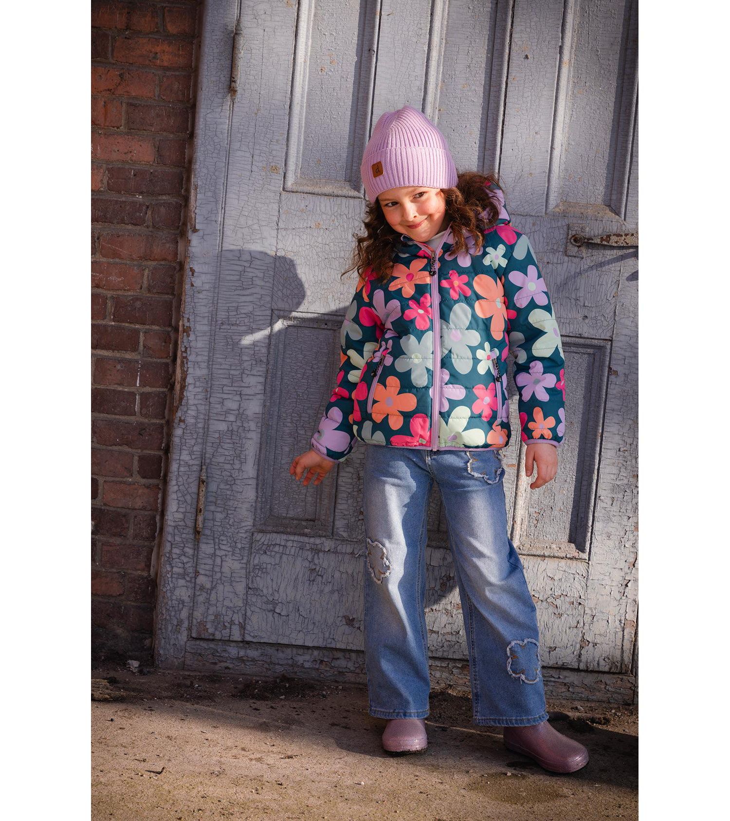 Little and Big Girl (6-14) Quilted Mid-Season Jacket