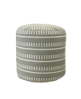 Polyester Round Striped Indoor Outdoor Pouf Ottoman