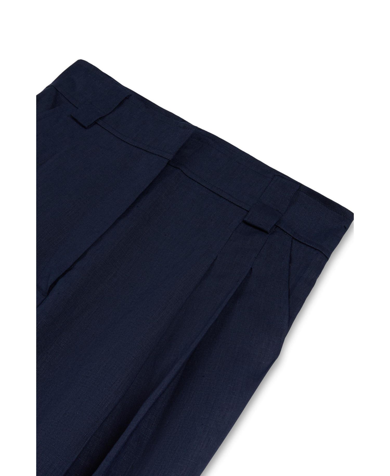 Women's High-Rise Pleated-Front Tapered Linen Trousers