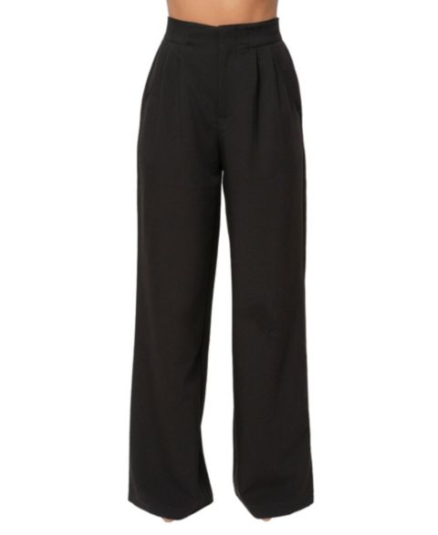 Женские брюки JLUXLABEL Always Ready Tailored High-Waisted Wide-Leg Trouser, 32" Inseam, цвет: Чёрный