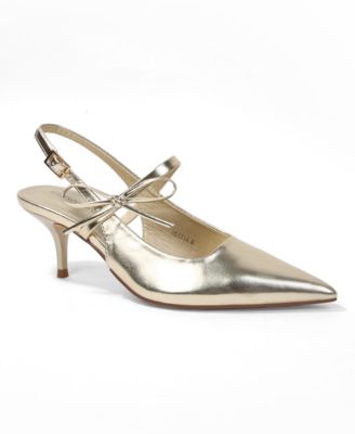 Women's Hestia Patent Slingback Pumps with Bow Detail