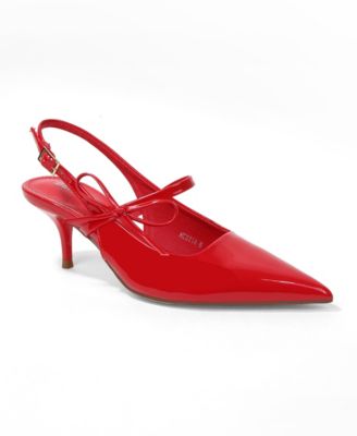 Women's Hestia Patent Slingback Pumps with Bow Detail