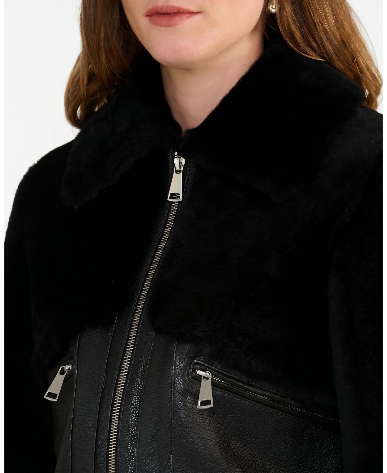 Women's Emery Leather and Shearling Jacket