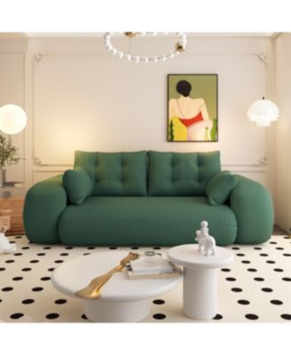 78.7" Folding Sleeper, 3-in-1 Convertible Sofa Bed - Teddy Velvet Floor Sofa