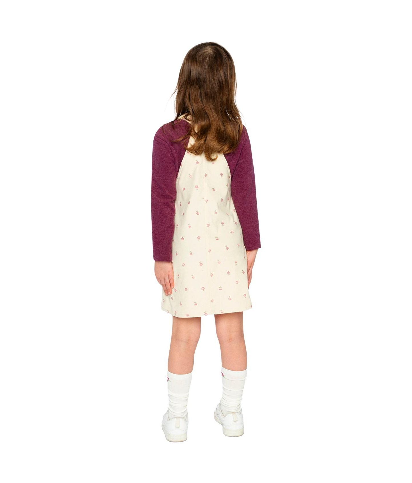 Платье Deux par Deux Corduroy Overall Dress для девочек, цвет: Бежевый с принтом — фото 4