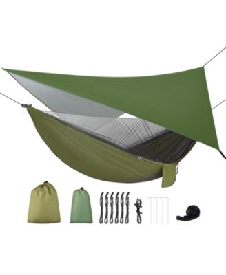 Camping Hammock With Mosquito Net Rain Fly Heavy Duty Parachute Nylon Outdoor Gear