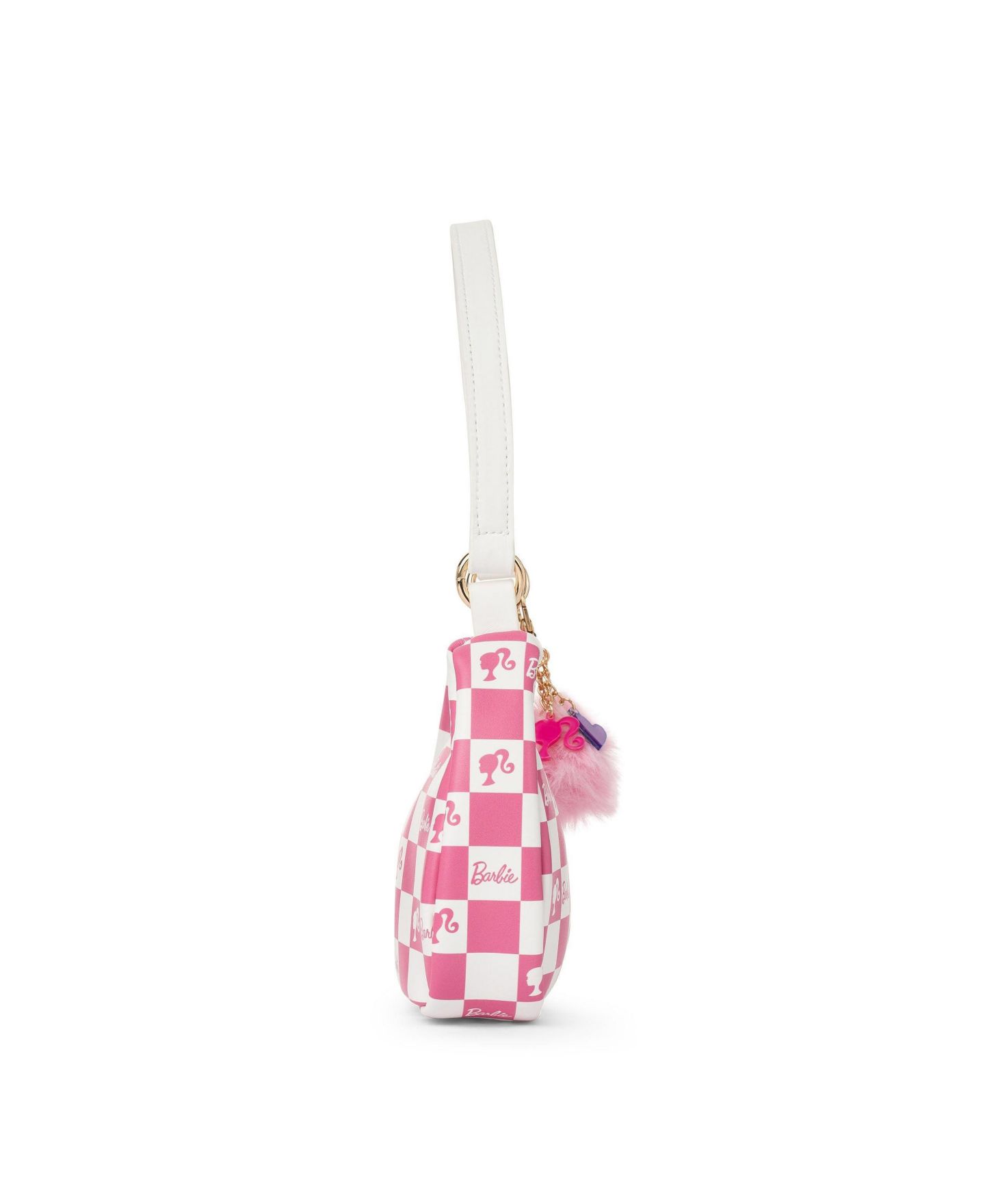 Детская сумка Barbie and Baby Checkered Kids Hobo Handbag, цвет: Розовый / Белый — фото 3