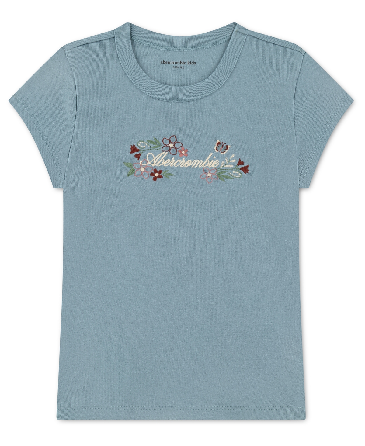 abercrombie Kids Girls' 5-16 Floral Logo Graphic Short-Sleeve T-Shirt