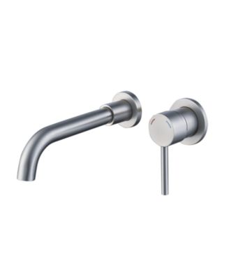 Single Handle Wall Mount Faucet Brushed Nickel 2 Hole Brass Rough in Valve Included for Bathroom Sink or Bathtub
