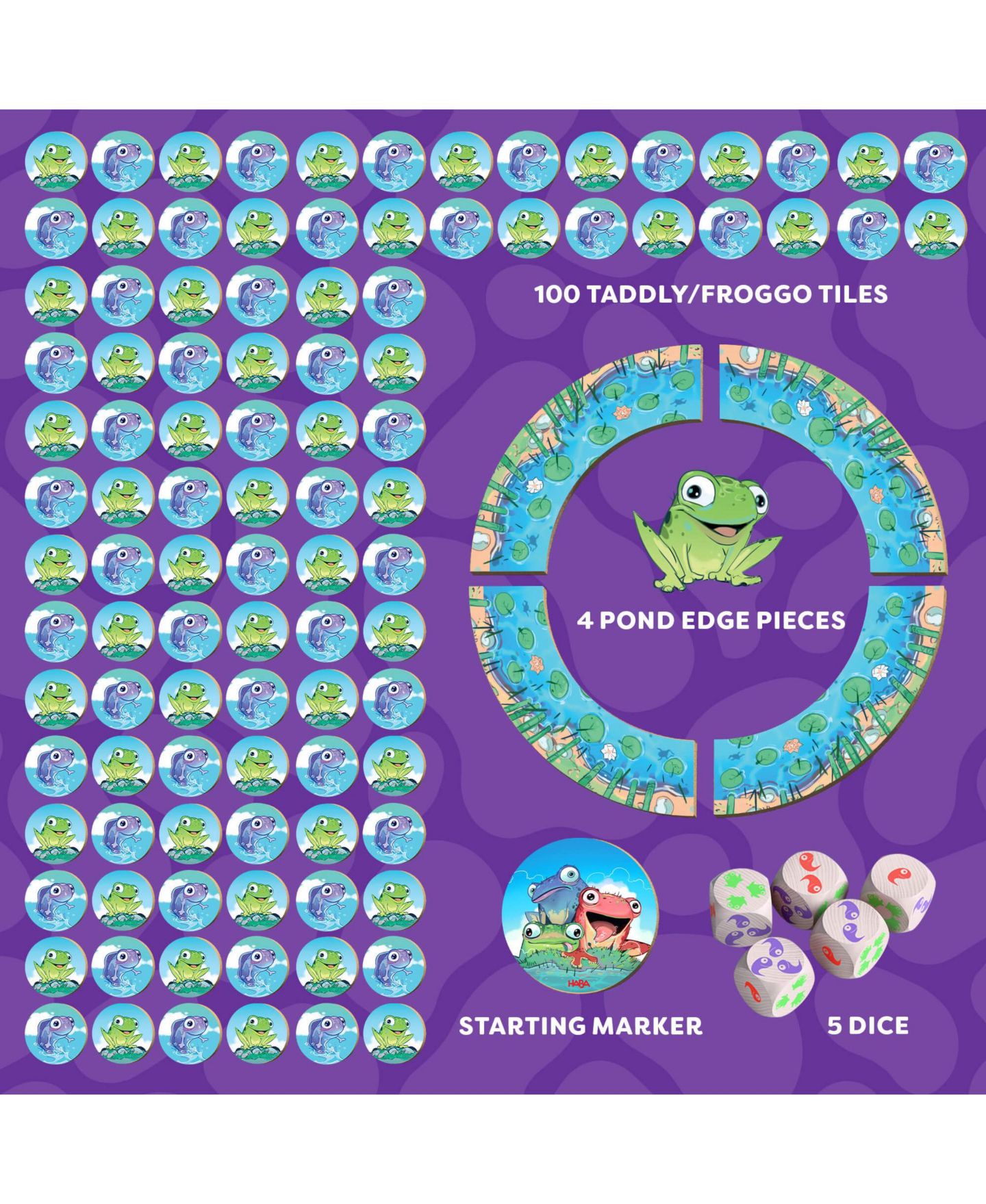 Детские игрушки Haba Froggos 100-Piece Dice Game, Ages 6+, цвет: Жёлтый — фото 5