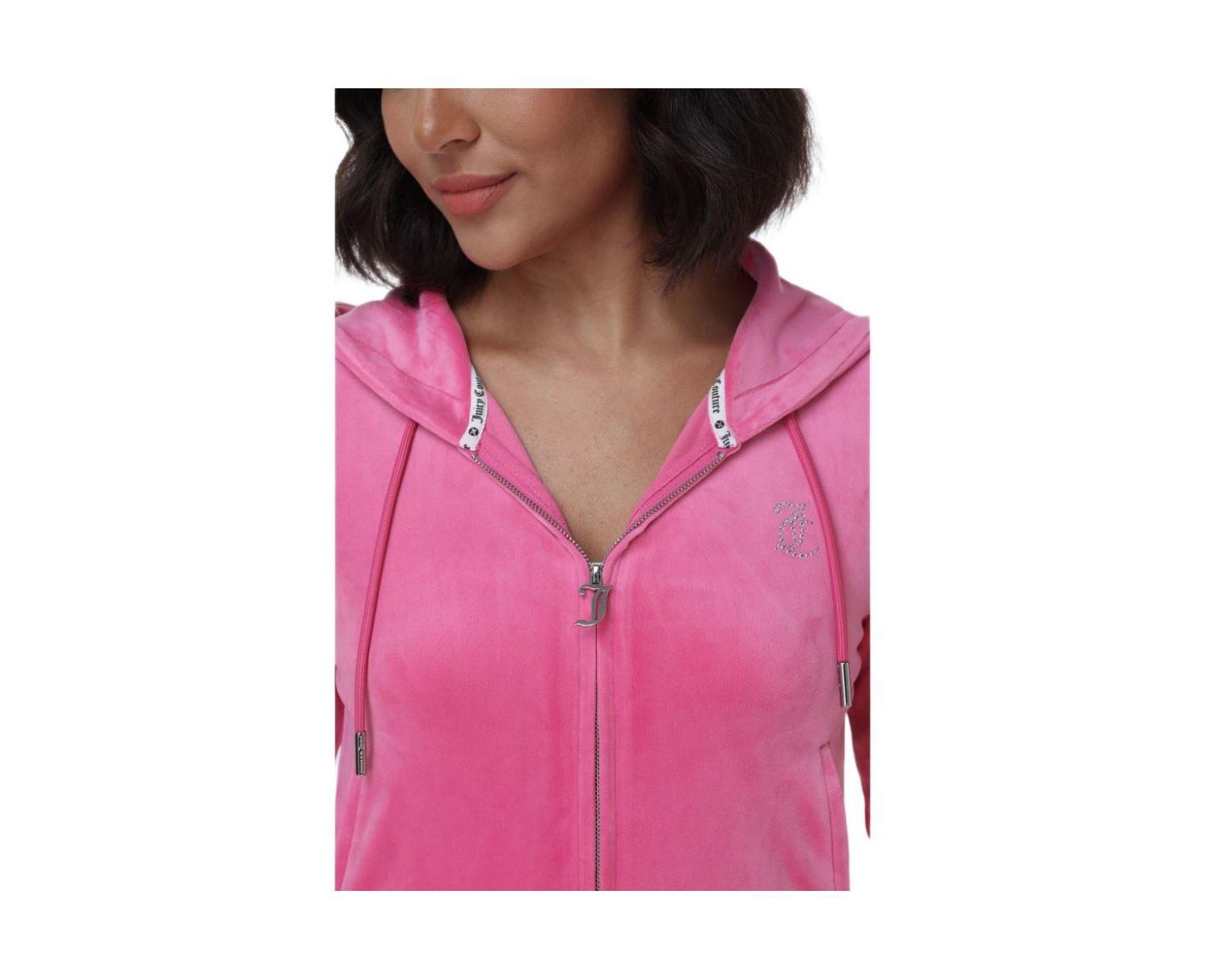 Women's Luxe Velour Juicy Hoodie With Double Bling