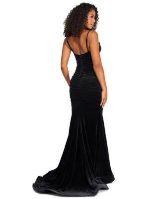 classic black prom dress 57744 1950s one-shoulder black faille length cut and an YCRF_DRESSES-numeric Size:FR40 - US10- UK14