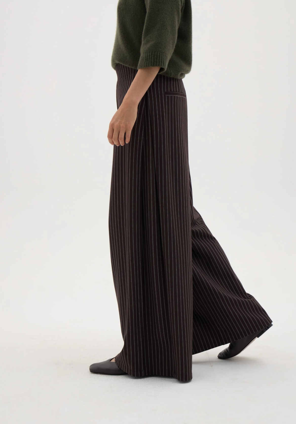 Hush Women's Revyn Pinstripe Wide-Leg Pull-On Trousers
