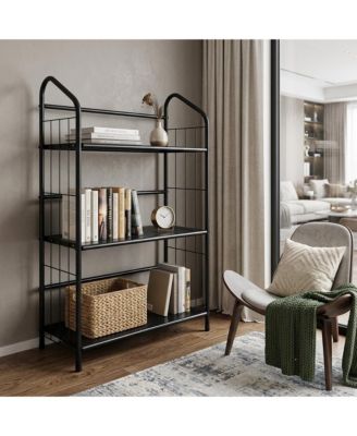 37" Metal Three Tier Bookcase