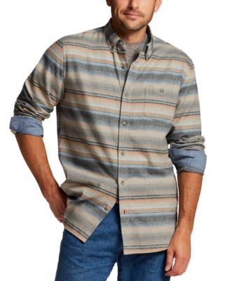 Men's Horizontal Stripe Brushed Flannel Shirt