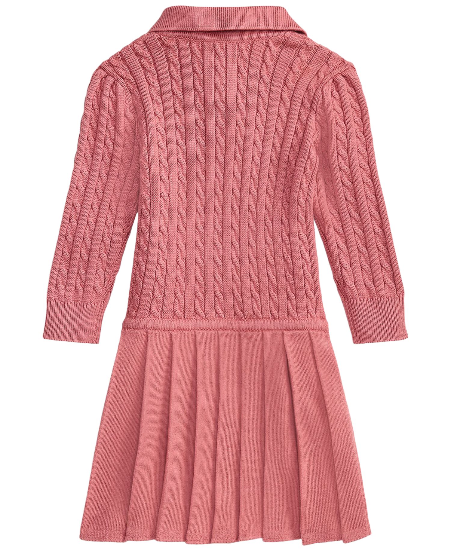 Baby Girls' Long-Sleeve Mini-Cable Polo Sweater Dress