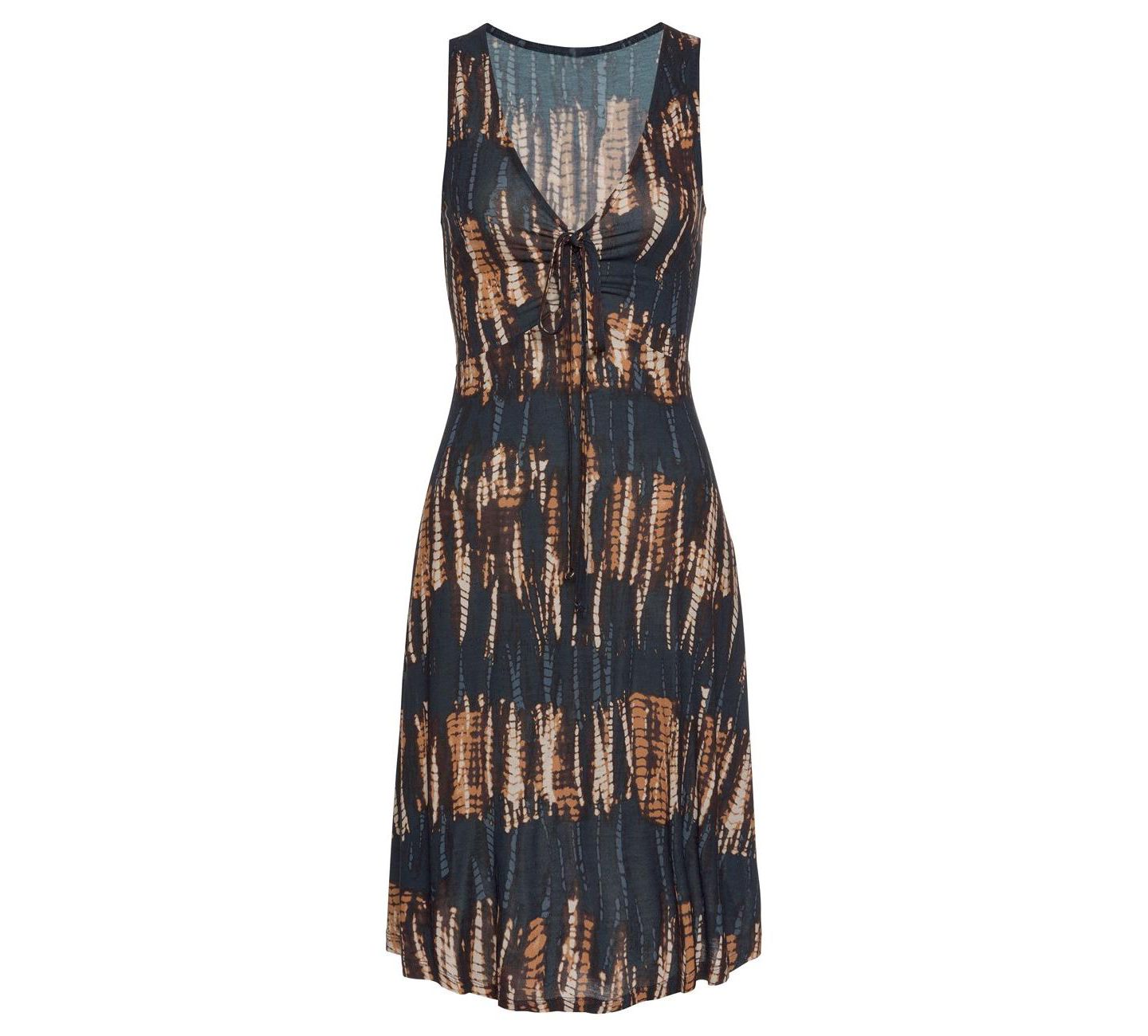 Женское платье LASCANA Viscose Printed Strap Detail A-Line V-Neck Short — фото 5