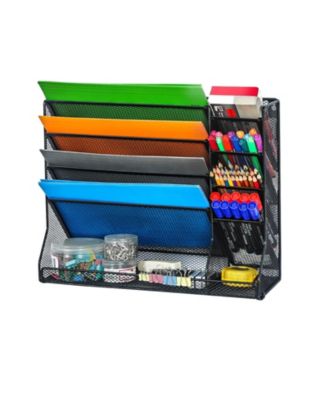 Metal Wall Desk File Organizer Adjustable Detachable Dividers