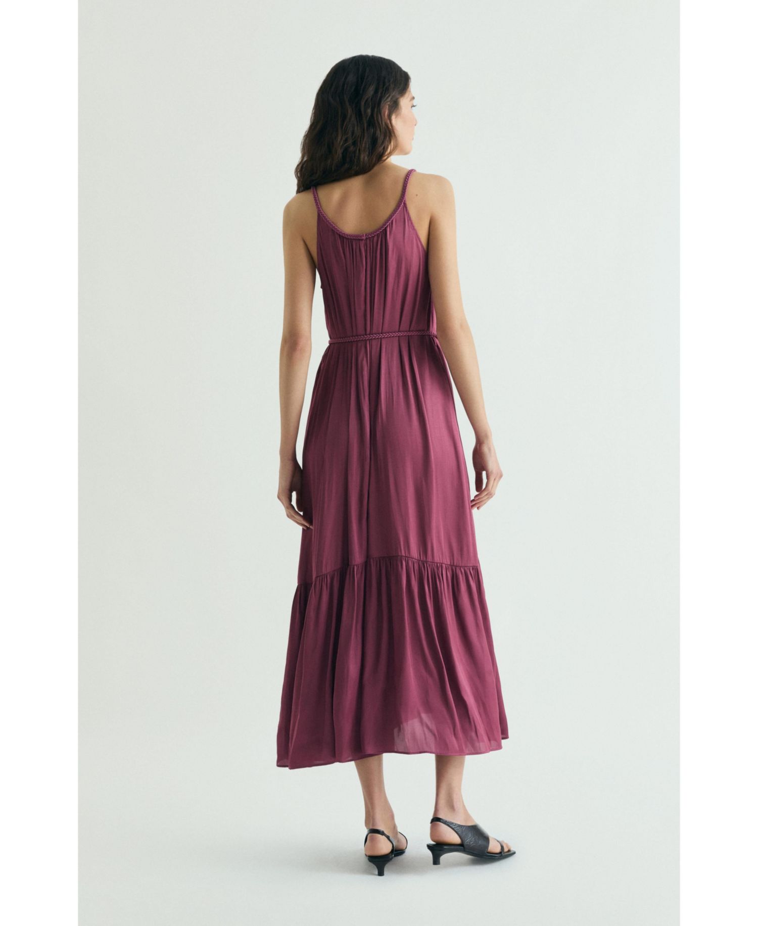 Women's Braided Straps Maxi Scoop-Neck Dress