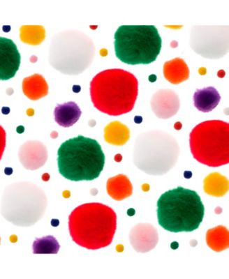 Mix Pom Poms 100-Piece Acrylic Assorted Sizes