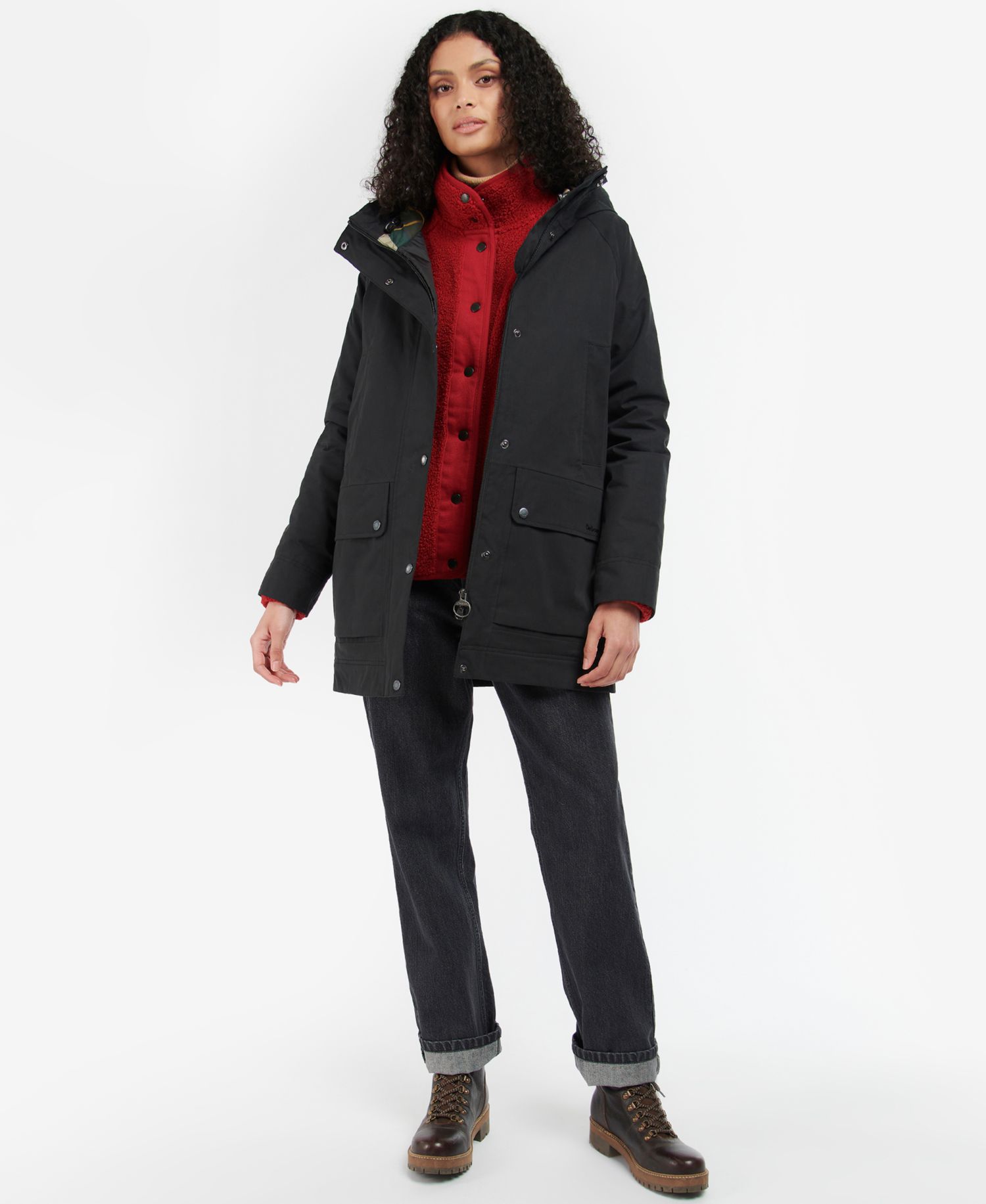 Women's Beadnell Hooded Tartan-Lined Coat