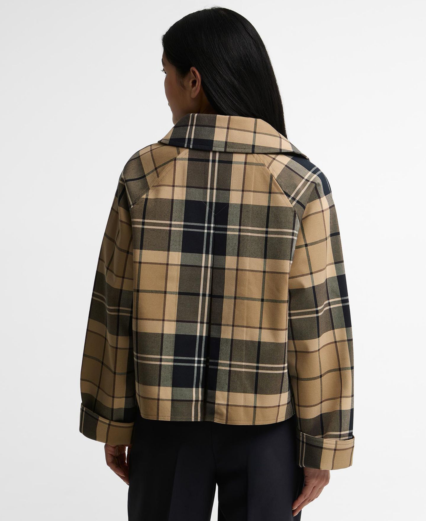 Женская куртка Barbour Delilah Plaid Cropped Work Jacket, цвет: Birchwood Dress — фото 5