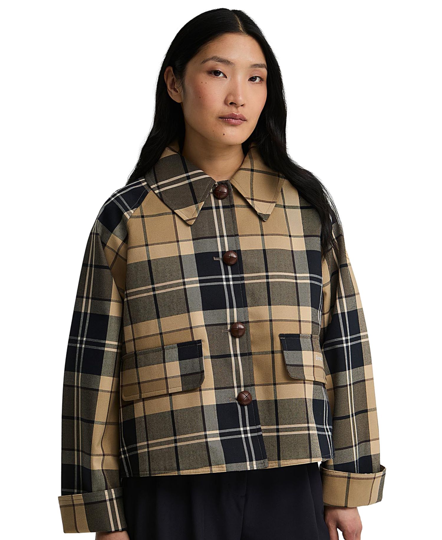 Women's Delilah Plaid Cropped Work Jacket
