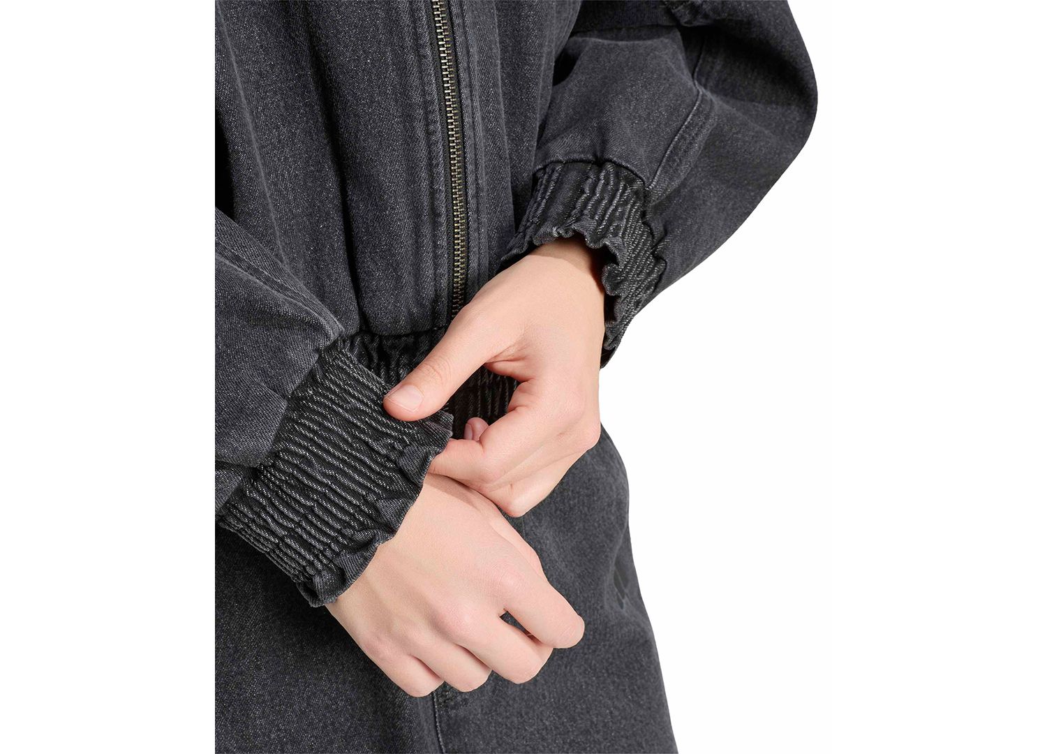 Women's Stadium Washed Denim Bomber Loose-Fit Jacket