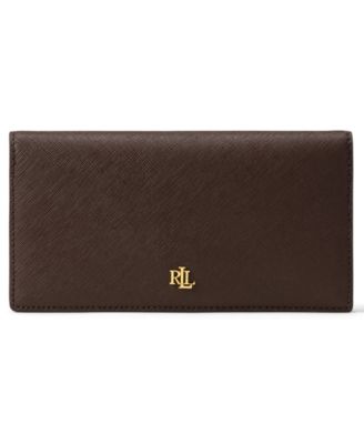 Crosshatch Leather Slim Snap Closure Wallet