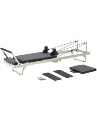 Foldable Pilates Reformer with Dual Spring and Cord Resistance, 400 lb Capacity