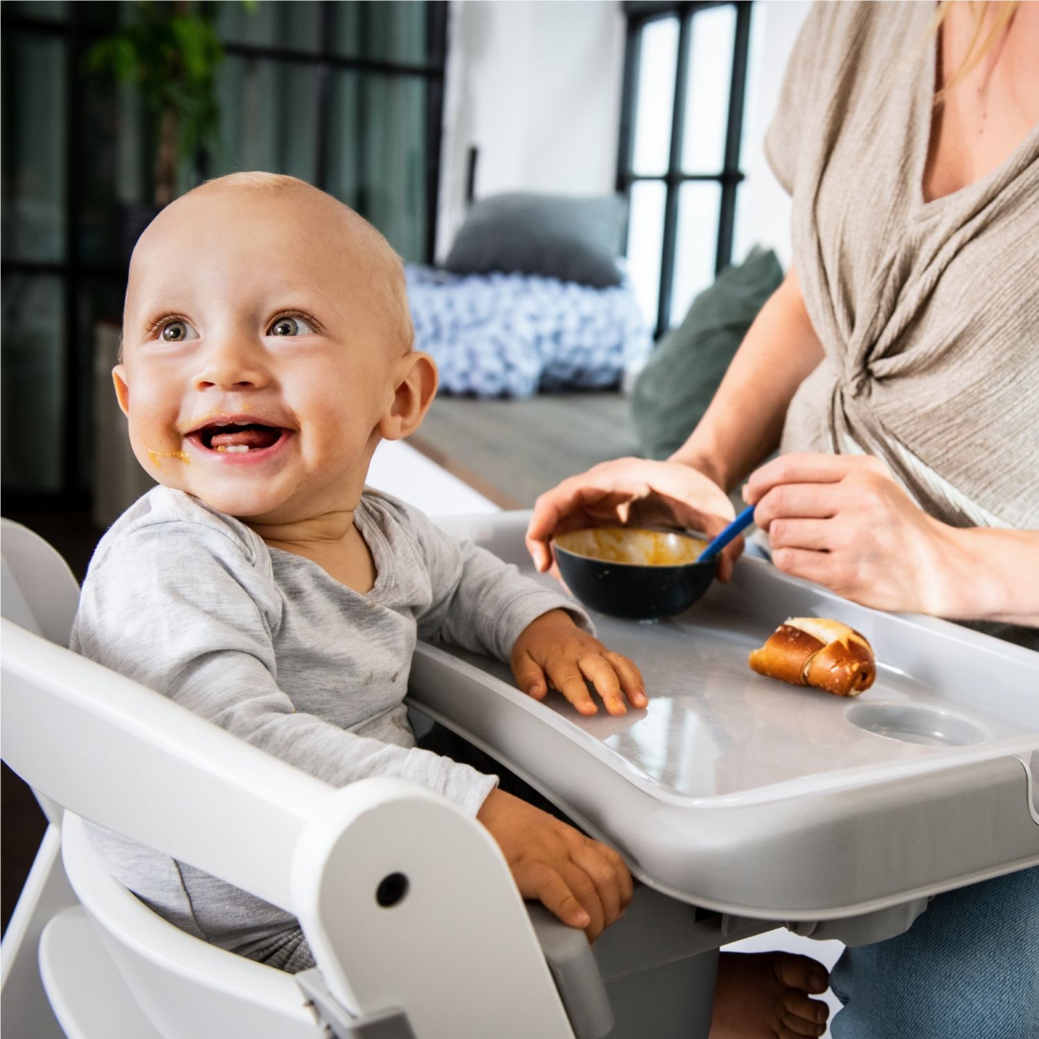Alpha and Grow Along Adjustable Wooden Baby High Chair Seat