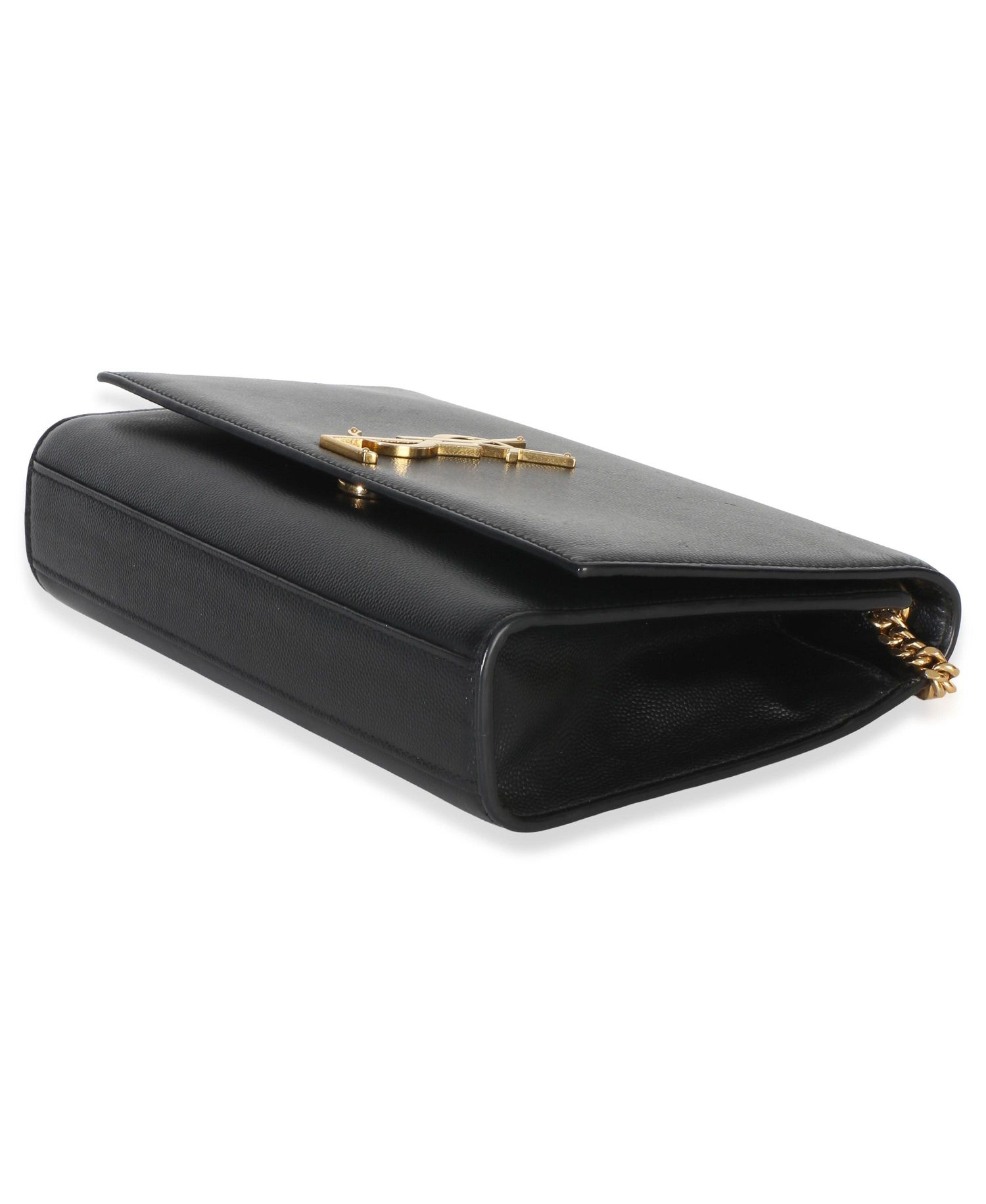 Black Grain De Poudre Medium Kate Chain Bag